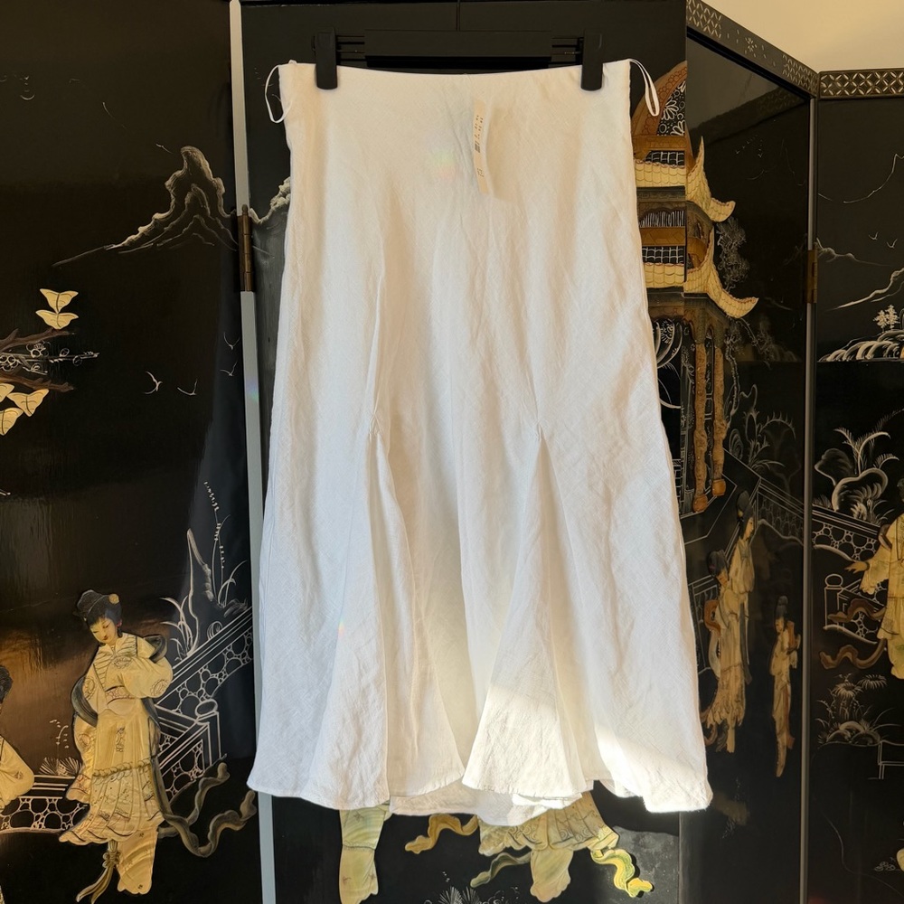J.Crew linen gwyneth skirt white xs
